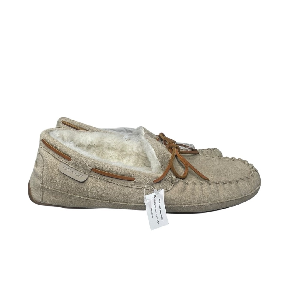 NWOT Coach 11.5 Suede Moccasin Slippers - Picture 3 of 8